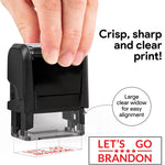 Let's Go Brandon Stamp - American Political Self-Inking Rubber Stamp - Red Ink - Patriotic LGB Imprint - Large Size