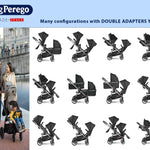 Peg Perego Ypsi Travel System - Includes Ypsi Lightweight Reversible Stroller and Primo Viaggio 4-35 Nido Infant Car Seat - Made in Italy - Onyx (Black)