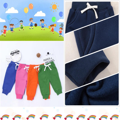 CuteOn Unisex Toddler Jogger Pants Kids Cotton Elastic Waist Winter Baby Sweatpants Pants 4Years Dark Blue