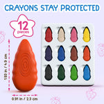 TinyGeeks 12 Water Drop Crayons - Non Toxic Crayons for Toddlers - Washable, Easy To Hold - For Toddlers, Kids Ages 3-8 - Ergonomic Shape