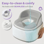lalalark 3-in-1 Toddler Potty Training Toilet, Baby Potty Training Seat & Step Stool with Seamless TPE Seat, Extended Splash Guard, Easy-Clean Non-Absorbent Potty Chair Toilet Trainer for Home Travels