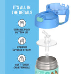THERMOS FUNTAINER Water Bottle with Straw - 12 Ounce - Kids Stainless Steel Vacuum Insulated Water Bottle with Lid, Bluey