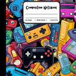 Composition Notebook: Colorful Video Game Controllers | Modern Journal For Kids, College, Students, School | Wide Lined