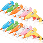 Zhengmy 12 Pcs Mini Glue Gun Crafts Hot Melt Guns Low Temp Glue with Burn Protection Fast Preheating and Easy Squeeze Trigger for School DIY Arts Class Projects Home Quick Repairs, 20 W (Multicolor)