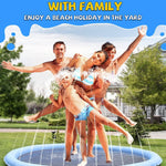 VISTOP Non-Slip Splash Pad for Kids and Dog, Thicken Sprinkler Pool Summer Outdoor Water Toys - Fun Backyard Fountain Play Mat for Baby Girls Boys Children or Pet Dog (59 inch, Red&Yellow&Green&Blue)