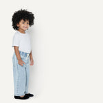 Amazon Essentials Baby Girls' Baby Girls and Toddlers' Soft Stretch Relaxed-Fit Wide Leg Jeans, Classic Light Wash, 12 Months