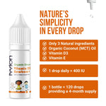 ivvion Organic 10 UG 120 Drops- Daily Vitamin D3 Supplement for Infant and Young Children
