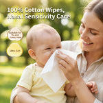 Winner 100% Cotton Dry Wipes, USDA Certified Baby Wipes, Soft & Gentle, Hypoallergenic & Unscented for Baby Sensitive Skin, Use Wet/Dry for Diaper Changes, Meals & Cleanup, Pack of 1, 100 pcs