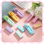 YooNotee 6 Set Cute Retractable Erasers with Refills Bulk Kawaii Cartoon Fun Push Pull Sliding Erasers for Teacher Rewards Gift Party Favor Supplies Office Accessories (Elegant)