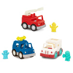 Battat – Wonder Wheels – Toy Emergency Vehicles – Ambulance, Police Car, Fire Truck – Rescue Set for Kids – Movable Parts – 1 Year + – Emergency Vehicles (Pack of 3)