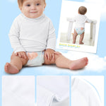 Feyoyi Unisex Baby Rash Guard Shirts SPF Long Sleeve Swim Shirts Sun Protection Rashguard Swimwear for Toddler Boys Girls White,4T