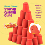 Gamie Stacking Cups Game for Kids - Set Includes 24 Cups, 18 Fun Challenging Cards, and Water Timer - Family Games for Kids and Adults, Indoor Recess Game for Classroom, Gifts for Boys and Girls
