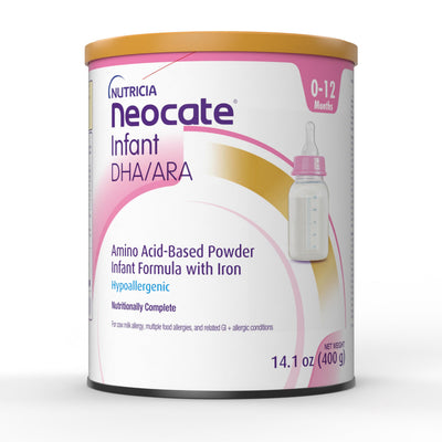 Neocate Infant DHA/ARA formula can on a white background
