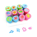 TINYMILLS 12 Pcs Ocean Life Turtle Stamp Kit for Kids Self Inking Stamps Gift Party Favors