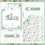 Hahafelt 3 Pcs Baby Crib Bedding Set Baby Safari Animals Crib Bedding Set Watercolor Eucalyptus Jungle Animals Crib Set Includes Quilt,Fitted Crib Sheet, Crib Skirt for Baby Boy Girl(Safari)