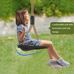 BeneLabel Heavy Duty Swing Seat with Adjustable Rope and Carabiners, Cushion Style Design Non-Slip Swing Seat, Playground Swing Set Accessories for Kids and Adults, Black