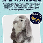 Living Nature Grey Sitting Lop Eared Rabbit Stuffed Animal | Fluffy Rabbit Animal | Soft Toy for Kids | 7 inches