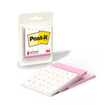 Post-it Polished Patterns Sticky Notes, Bubble Blush Design Featuring 1 Dot Pattern, 1 Positively Pink, and 1 Pink Salt Sticky Note Pad, 3 in. x 2.9 in., 45 Sheets per Pad