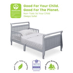 Delta Children Wood Sleigh Toddler Bed, Grey