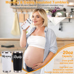 New Mom Gifts for Women, 12PCS Baby Shower Gifts, Top Pregnancy Gifts for New Parents Gender Reveal Gifts with 20oz Insulated Tumblers for First Time Moms, Expecting Parents to Be, Newborn Baby Gifts