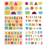 Wooden Puzzles for Toddlers, LENNYSTONE Wood Alphabet Number Shape Puzzles Kids Preschool Learning Toys for Boys Girls Ages 2 3 4 5 Year olds