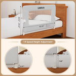 UWRVH Bed Rail for Toddlers 43in Folding Bed Rail,T-Shaped No-Drill Base with Safety Lock,Soft 3D Fabric,Baby Bed Rail Guard for Twin,Full,Queen,King Beds,Toddler Bed Rail Guard(Gray, 43" L)