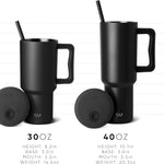 Simple Modern 40 oz Trek Tumbler with Handle and Straw Lid | Cup Holder Friendly Insulated Stainless Steel Travel Mug | Almond Birch