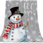 YeeJu Christmas Throw Blanket Baby Small Gray Christmas Snowman Blanket Toddler Infant Swaddle Pet Crib Soft Lightweight Fuzzy Plush Fleece Blankets and Throws Xmas Winter Holiday Blanket 30x40