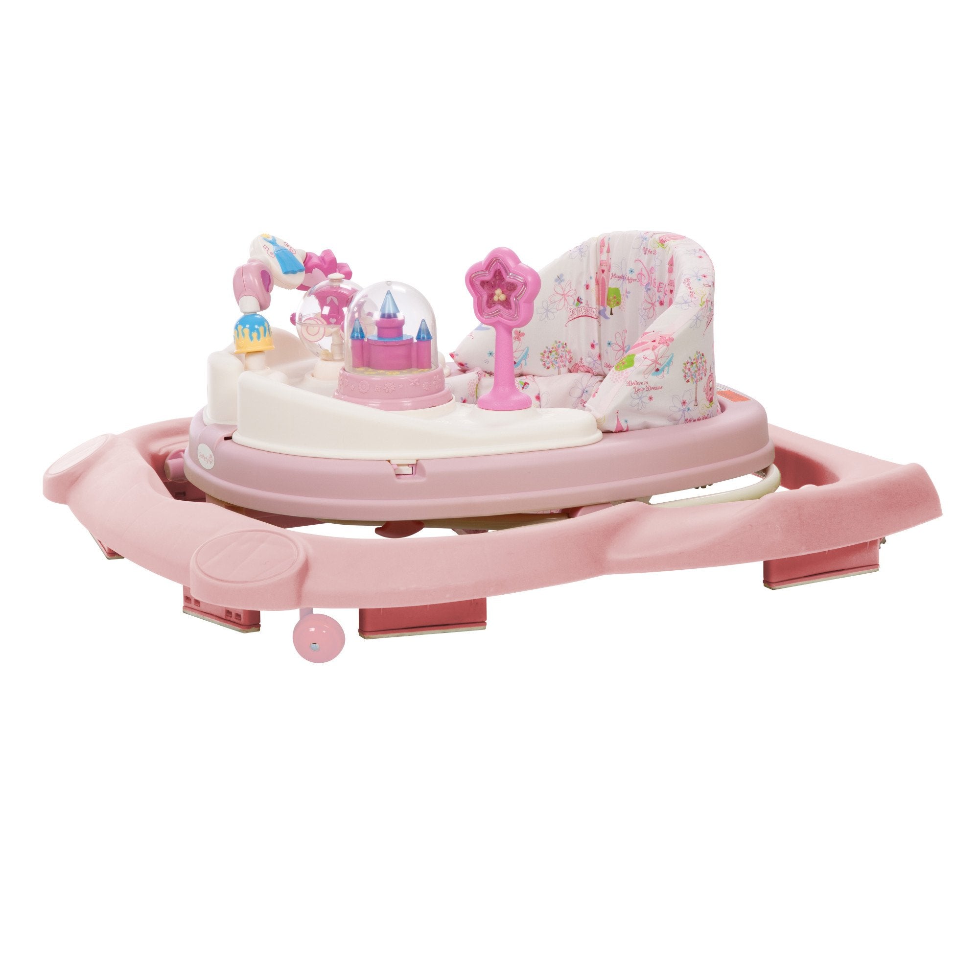 Disney Baby Walker with Wheels, Pink Baby Walkers and Activity Center for Infants