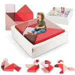 Heypappy Kids Play Sofa, Tangram Square Puzzles Couch Furniture, Modular Kids Play Couchs Furniture, Puzzle Solving Couch Building Fort for Playroom Bedroom Boys Girls Teens, Glow