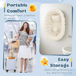 Inflatable Baby Bathtub, Collapsible Baby Bath Back Support, Portable Newborn Travel Bath tub with Drain Hole, Foldable Baby Bath Tubs for Infant to Toddler 0-24 Months (White)