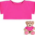 Bear Tee Shirt Fit 14-18inch Bear Clothes Stuffed Animal Clothes Basic Stuffed Dolls Shirt, White