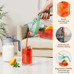 JunVpic Breast Milk Pitcher - 32 oz Glass Mason Jar with Dual Leak-Proof Design, Airtight Seal, Pour Spout & Handle, Storage Container for Breastmilk, Iced Tea & Ice Drinks（Gray）
