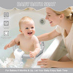 TPN Baby Bath Seat for Babies 6 Months & Up, Non-Slip Toddler Bath Seat with 5 PCS Waterproof Emoji Stickers, Portable Infant Bath Seat for Baby(Grey)
