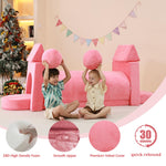 AIKSIWAI Couch Kids with Large Crawling Mat, Modular Play Couch Convertible Tunnel for Boys and Girls or Pet , Kid Sofa for Inspiring Child Versatile and Imaginative,Gift for Kids