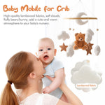 Baby Mobile for Crib Bear Cloud Crib Mobile Handmade Furry Nursery Mobile Gender Neutral Crib Toy Hanging for Nursery Decor Accessories