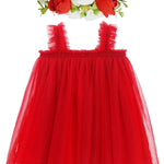 BGFKS Layered Tulle Tutu Dress for Toddler Girls,Baby Girl Rainbow Tutu Princess Skirt Set with Flower Headband.