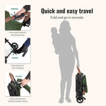 Dream On Me RioGlide Baby Stroller, Forest Green – Lightweight, Compact, Quick-Fold Travel Stroller with Adjustable Backrest & 5-Point Harness