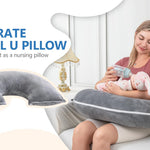 INSEN Pregnancy Pillows, Detachable Body Pillow for Sleeping, Nurse & Relax, Multi-Use Pregnancy Pillows for Pregnant Women, Grey