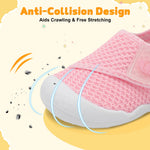 FEETCITY Baby Walking Shoes Boys Girls Baby Slip On Shoes Infant Barefoot Sneakers Lightweight Wide Infant Crib Shoe Pink