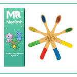 MeeRoh Kids Bamboo Toothbrush 4 Pack – Ultra Soft Bristles for Toddlers & Children Ages 3–8 – Kids Toothbrush Eco-Friendly Bamboo Handle – Multi-Color