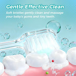 Papablic Toddler Sonic Electric Toothbrush Kids for Ages 1-3 Years, Baby Electric Toothbrush with Cute Dino Cover and Smart LED Timer, 2 Brush Heads (Debby)