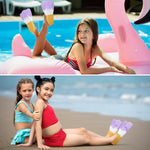 Kids Swim Fins, Swimming Training Fins Short Youth Flippers Lap Swimming Pool Snorkeling for Girls Boys Beginner