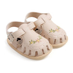 hitoddler Baby Girls Sandals Infant Classic Embroided Wedding Dress Summer Shoes Closed Toe Beach Sandals Newborn Crib Shoes First Walkers Prewalkers