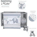 Sammy & Lou Ellie & Friends 4-Piece Baby Crib Bedding Set, Includes Quilt, Fitted Crib Sheets Neutral, Crib Skirt, and Plush Toy
