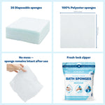 Scrubzz Disposable No Rinse Bathing Wipes for Senstive Skin - 25 Pack - All-in-1 Single Use Shower Wipes, Simply Dampen, Lather, and Dry Without Shampoo or Rinsing (Sensitive Skin, 1-Pack)