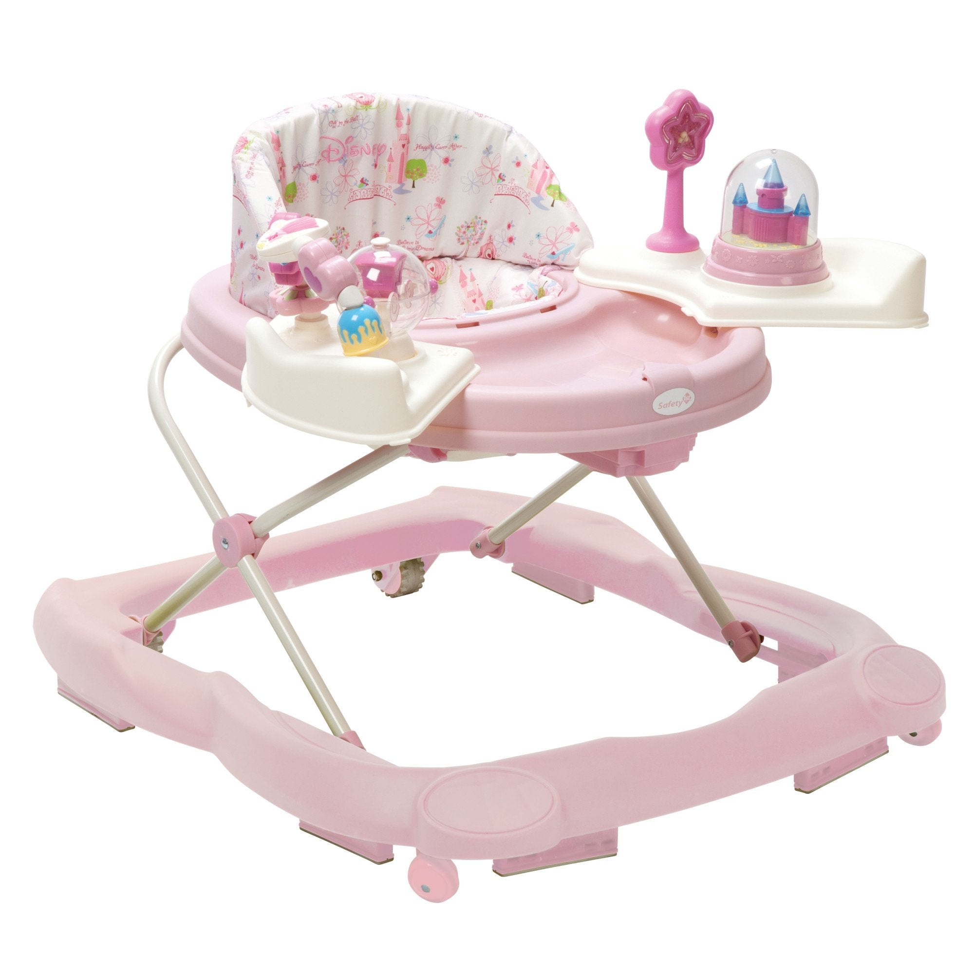 Disney Baby Walker with Wheels, Pink Baby Walkers and Activity Center for Infants