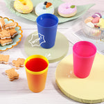 Potchen 54 Pieces Kids Plastic Cups 8.5 oz Reusable Drinking Cups Stackable Plastic Tumblers Colorful Water Glasses for Kids Toddler Baby Children Adults (Multicolor)
