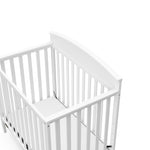 Graco Benton 4-in-1 Convertible Mini Crib with Bonus Crib Mattress – GREENGUARD Gold Certified, 2.75-Inch Mattress Included, Baby Crib Converts to Twin Bed, Ideal for Small Spaces (White)