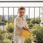 Toddler Baby Boy Long Sleeve Shirt Waffle Knit Fall Clothes Solid Color Polo Pullover Top Sweatshirt (Apricot, 18-24 Months)